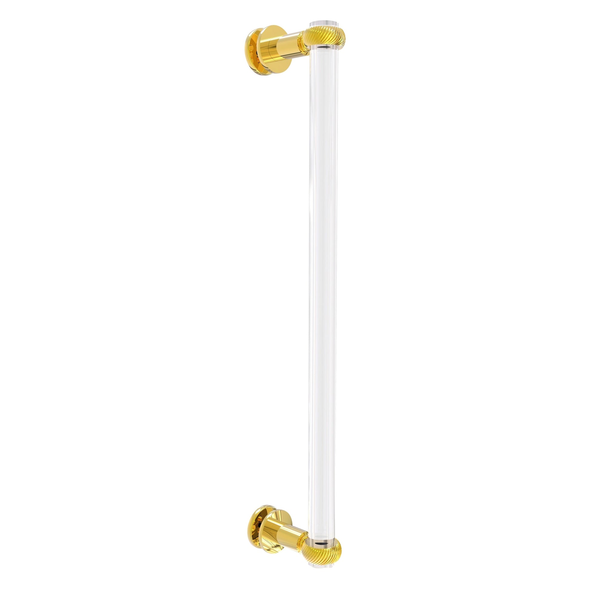 Allied Brass Clearview 19" x 4" Polished Brass Solid Brass Single Side Shower Door Pull With Twisted Accents
