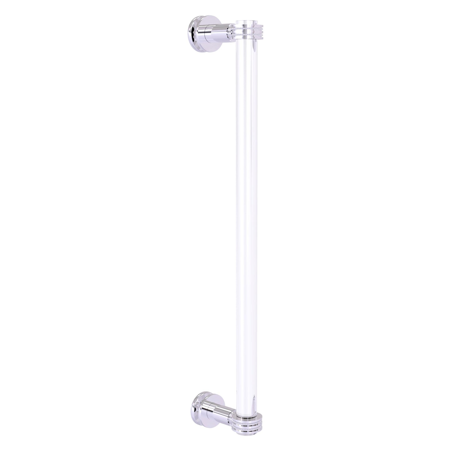 Allied Brass Clearview 19" x 4" Polished Chrome Solid Brass Single Side Shower Door Pull With Dotted Accents