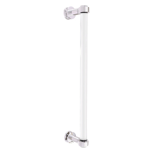 Allied Brass Clearview 19" x 4" Polished Chrome Solid Brass Single Side Shower Door Pull With Grooved Accents