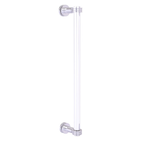 Allied Brass Clearview 19" x 4" Satin Chrome Solid Brass Single Side Shower Door Pull With Dotted Accents