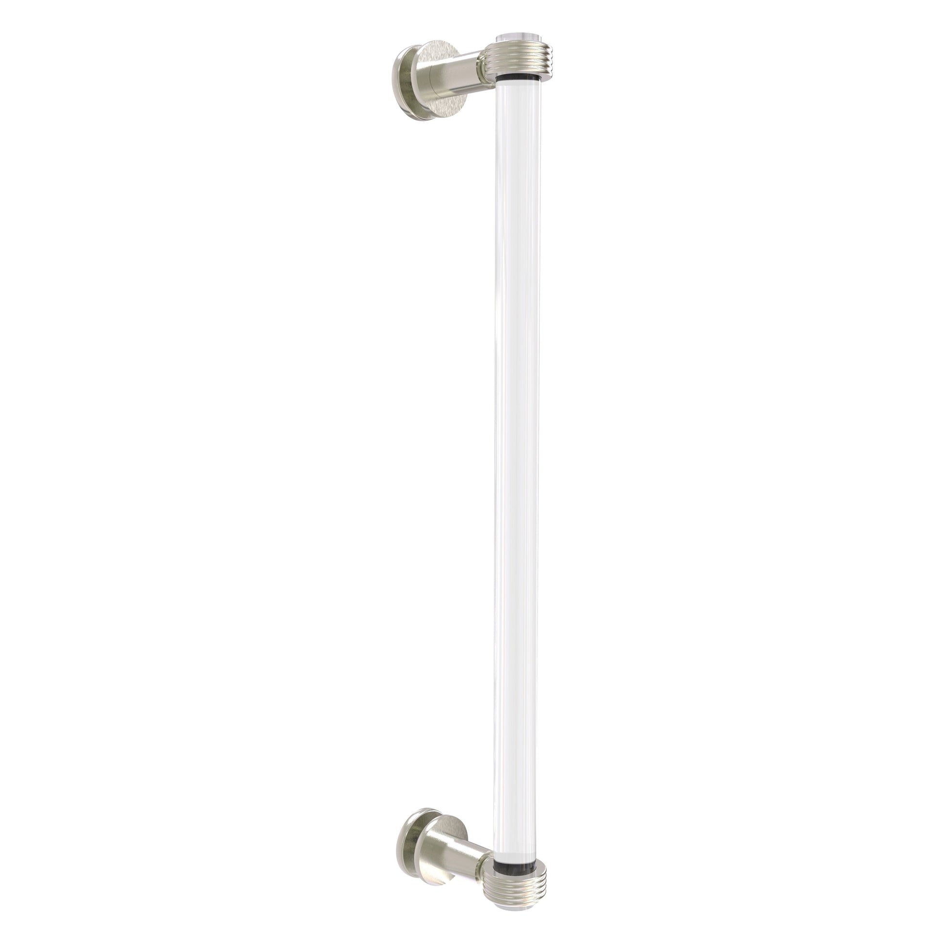 Allied Brass Clearview 19" x 4" Satin Nickel Solid Brass Single Side Shower Door Pull With Grooved Accents