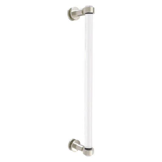 Allied Brass Clearview 19" x 4" Satin Nickel Solid Brass Single Side Shower Door Pull With Grooved Accents