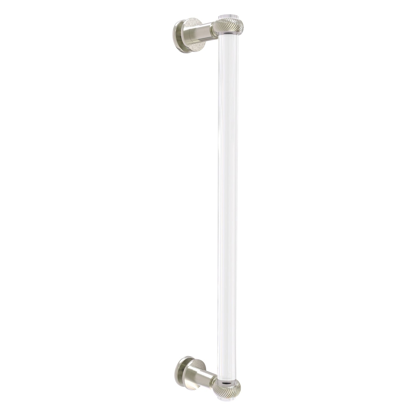 Allied Brass Clearview 19" x 4" Satin Nickel Solid Brass Single Side Shower Door Pull With Twisted Accents