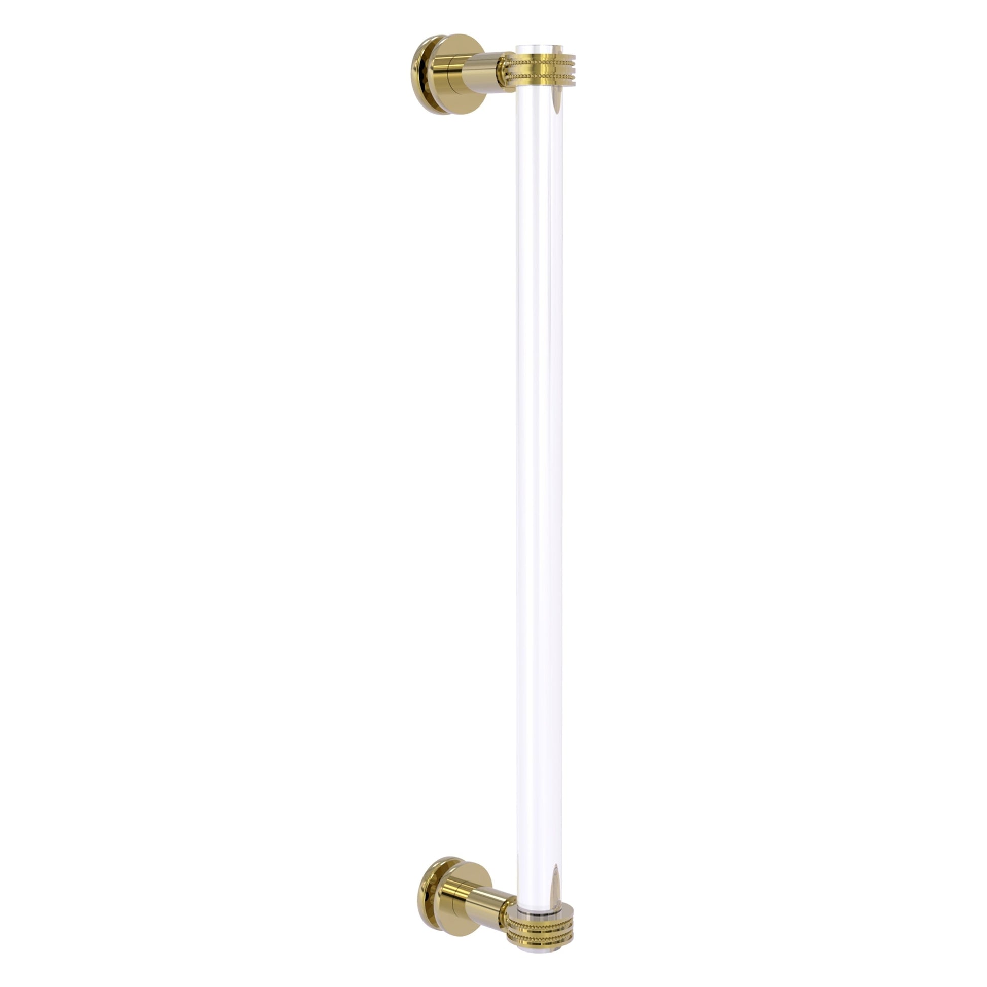Allied Brass Clearview 19" x 4" Unlacquered Brass Solid Brass Single Side Shower Door Pull With Dotted Accents