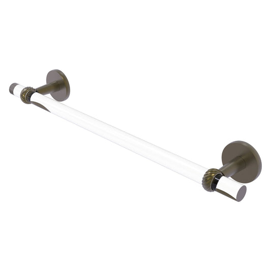 Allied Brass Clearview 22" x 2.6" Antique Brass Solid Brass Towel Bar With Twisted Accents