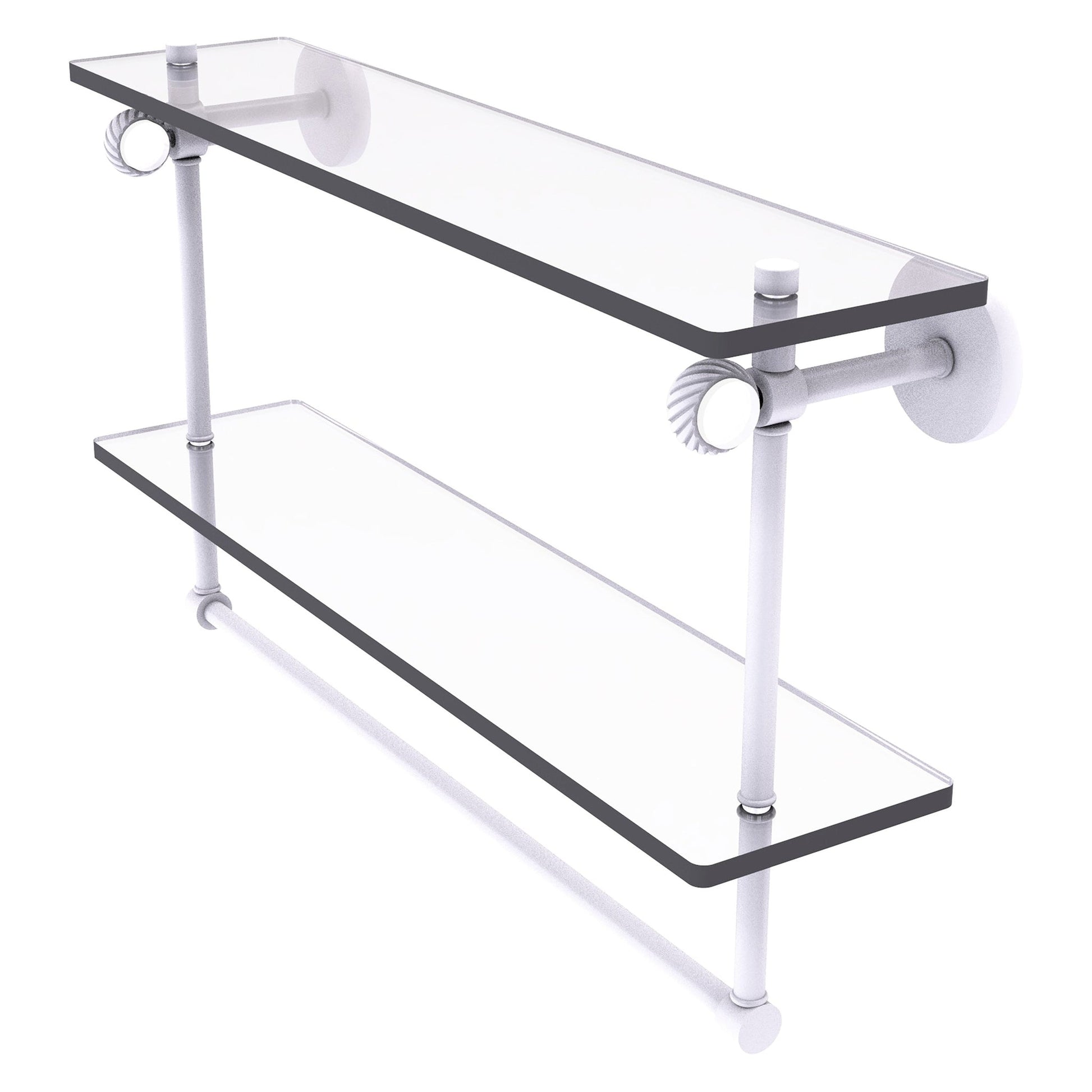 Allied Brass Clearview 16-in Wall Mount Gallery Rail Glass Shelf with  Twisted Accents - Polished Brass