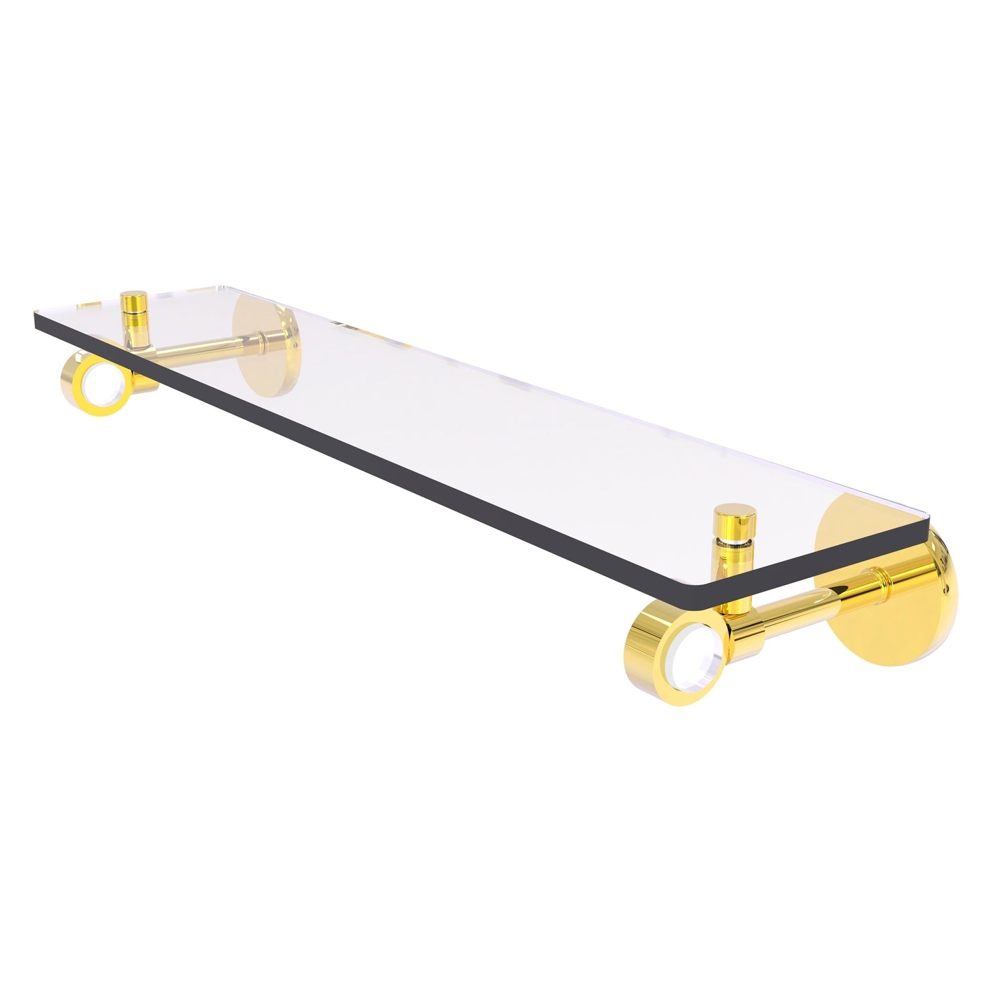 Allied Brass Clearview 22" x 5.65" Polished Brass Solid Brass Glass Shelf