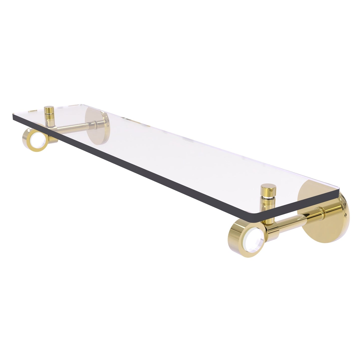 Allied Brass Clearview 22" x 5.65" Unlacquered Brass Solid Brass Glass Shelf