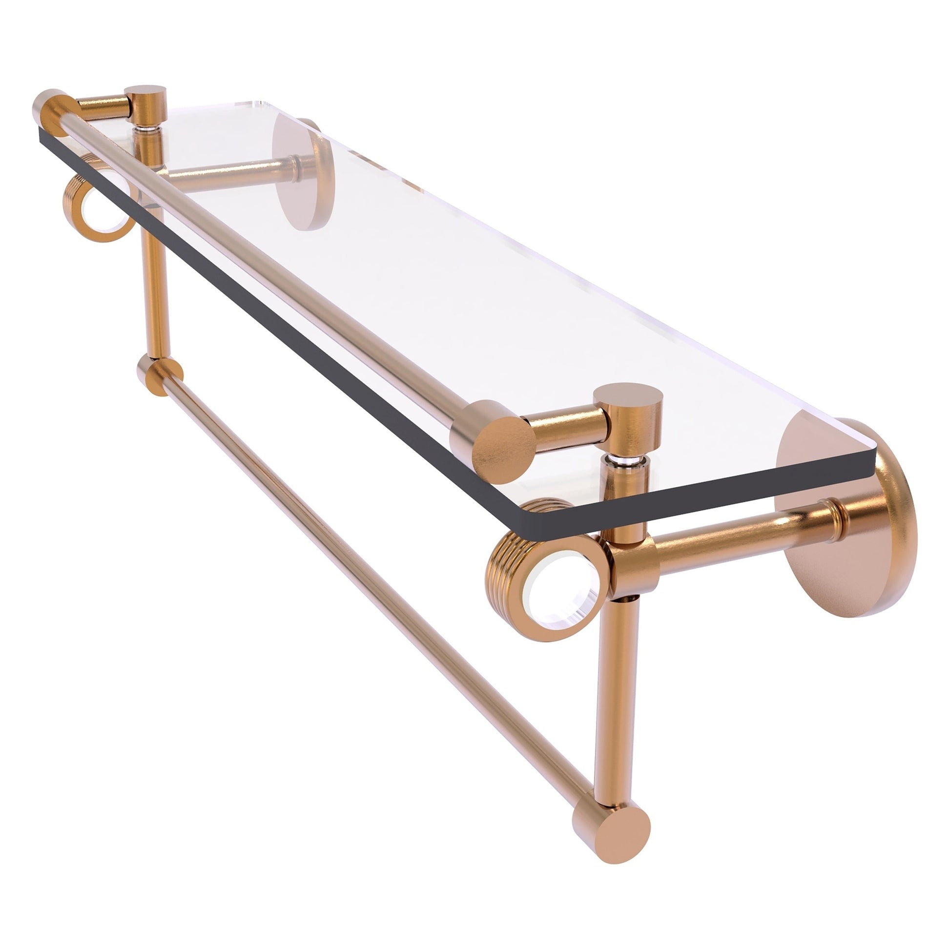 Allied Brass Clearview 36-in Double Polished Brass Wall Mount Double Towel  Bar with Grooved Accents