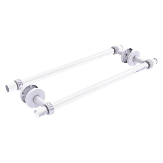 Allied Brass Clearview 22" x 8.6" Matte White Solid Brass Back-to-Back Shower Door Towel Bar With Grooved Accents