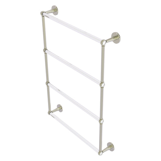 Allied Brass Clearview 26.6" x 4.6" Polished Nickel Solid Brass Four-Tiered Ladder Towel Bar With Twisted Accents