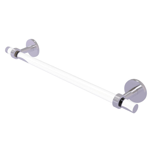 Allied Brass Clearview 28" x 2.6" Satin Chrome Solid Brass Towel Bar With Grooved Accents