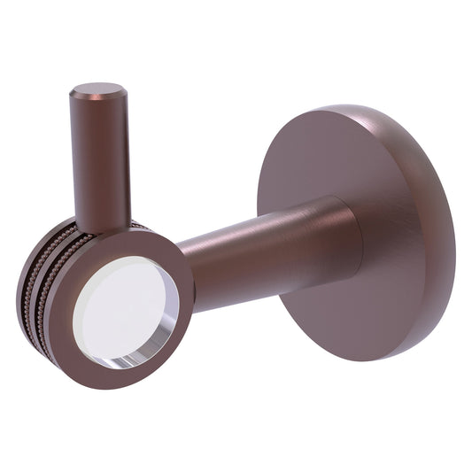Allied Brass Clearview 2.64" x 3.84" Antique Copper Solid Brass Robe Hook With Dotted Accents