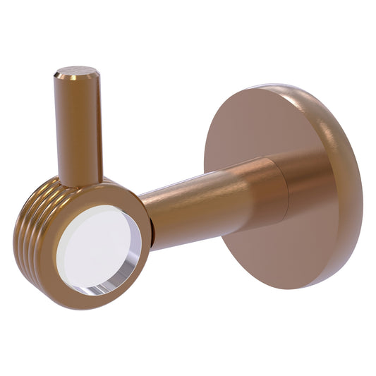Allied Brass Clearview 2.64" x 3.84" Brushed Bronze Solid Brass Robe Hook With Grooved Accents