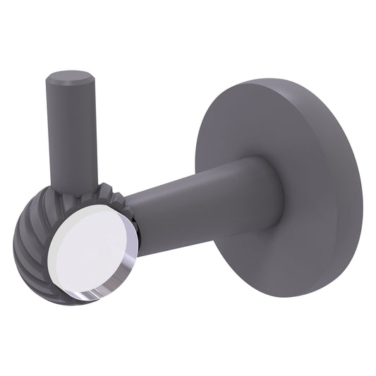 Allied Brass Clearview 2.64" x 3.84" Matte Gray Solid Brass Robe Hook With Twisted Accents