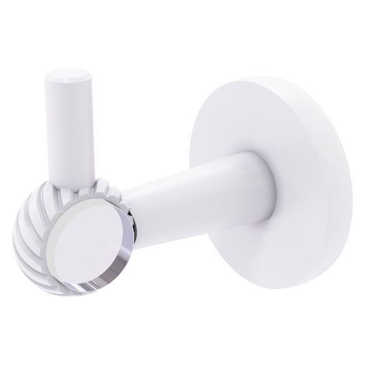 Allied Brass Clearview 2.64" x 3.84" Matte White Solid Brass Robe Hook With Twisted Accents