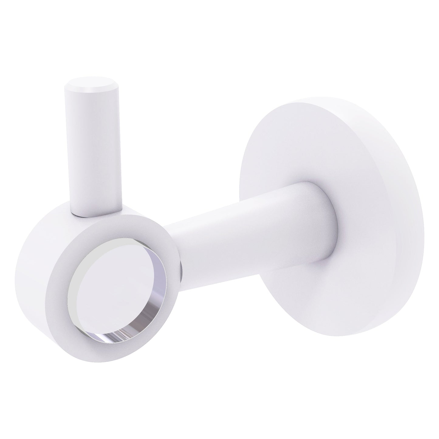 Allied Brass Clearview 2.64" x 3.84" Matte White Solid Brass Robe Hook