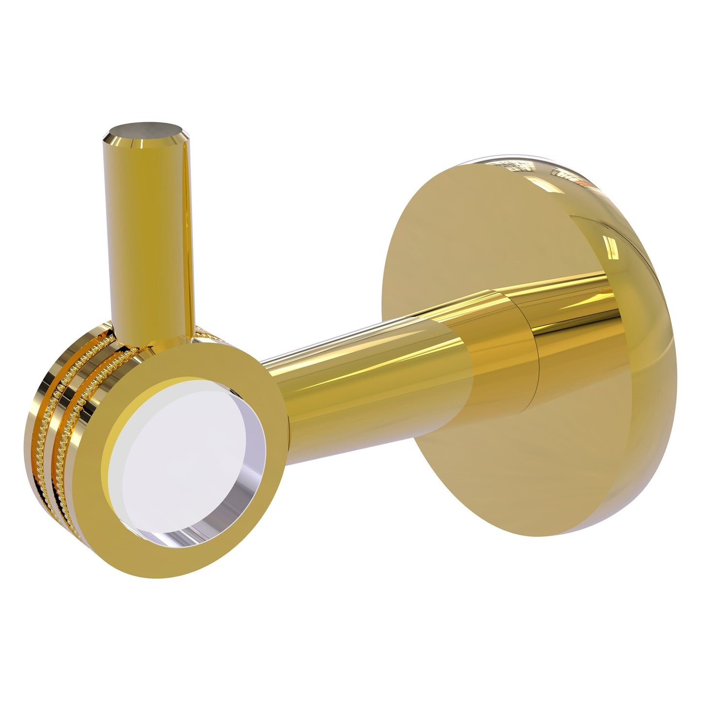 Allied Brass Clearview 2.64" x 3.84" Polished Brass Solid Brass Robe Hook With Dotted Accents