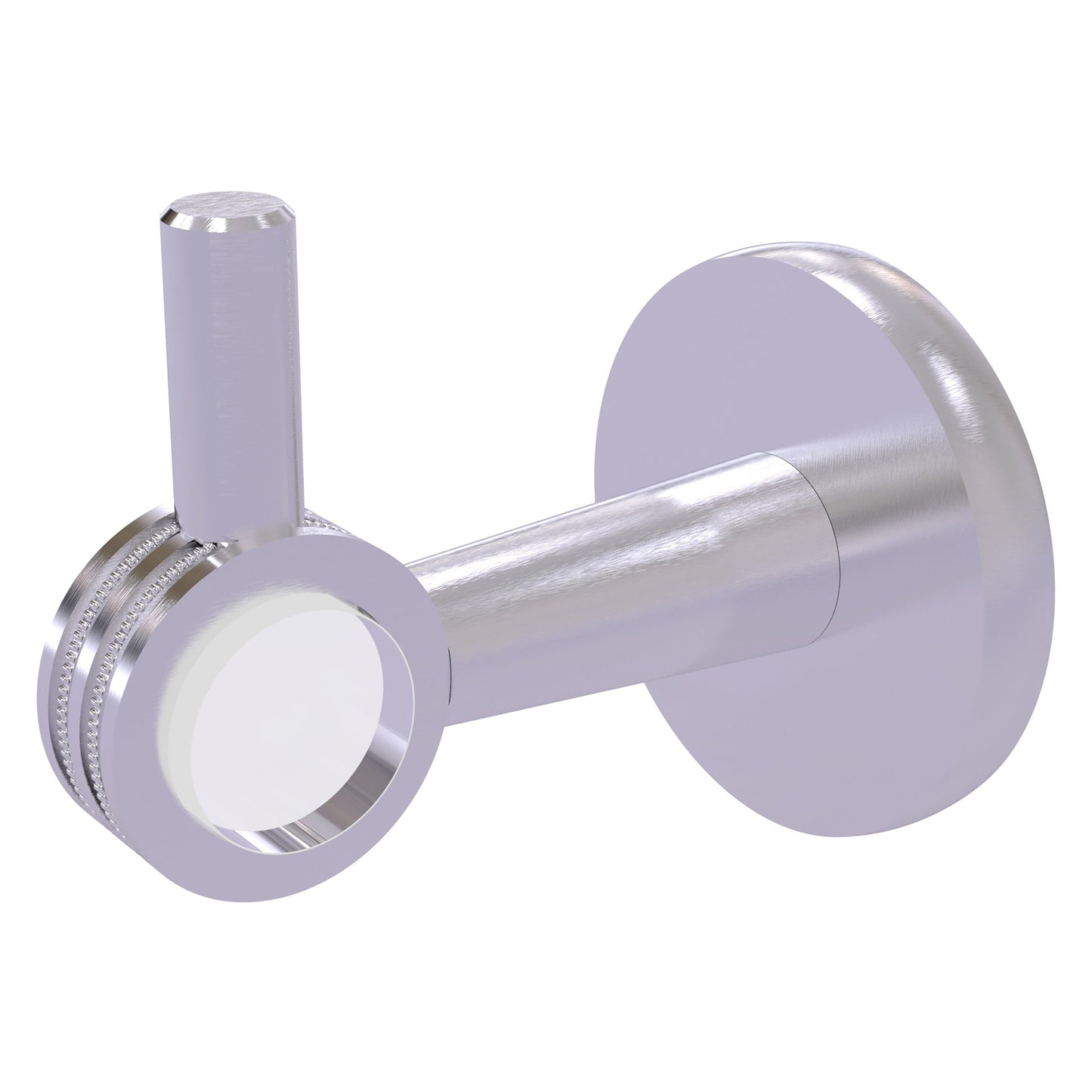 Allied Brass Clearview 2.64" x 3.84" Satin Chrome Solid Brass Robe Hook With Dotted Accents