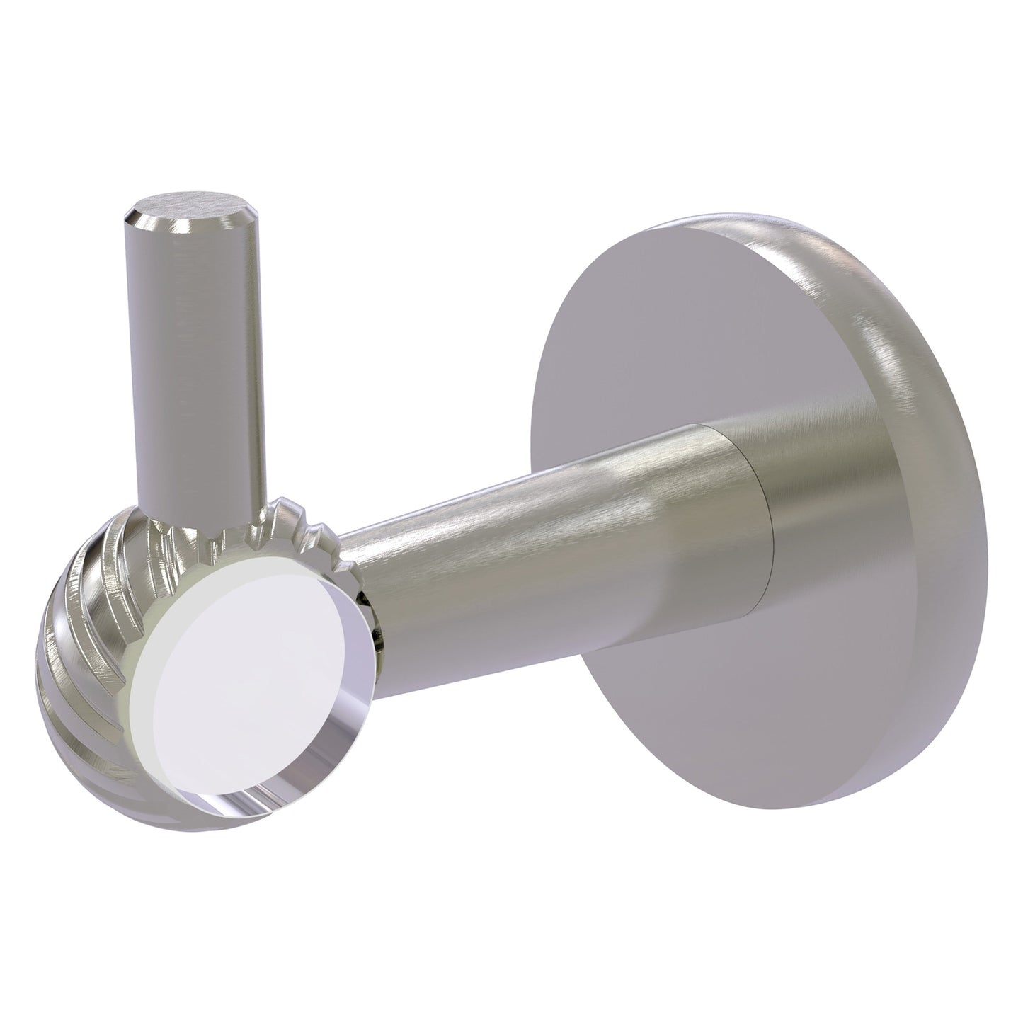 Allied Brass Clearview 2.64" x 3.84" Satin Chrome Solid Brass Robe Hook With Twisted Accents