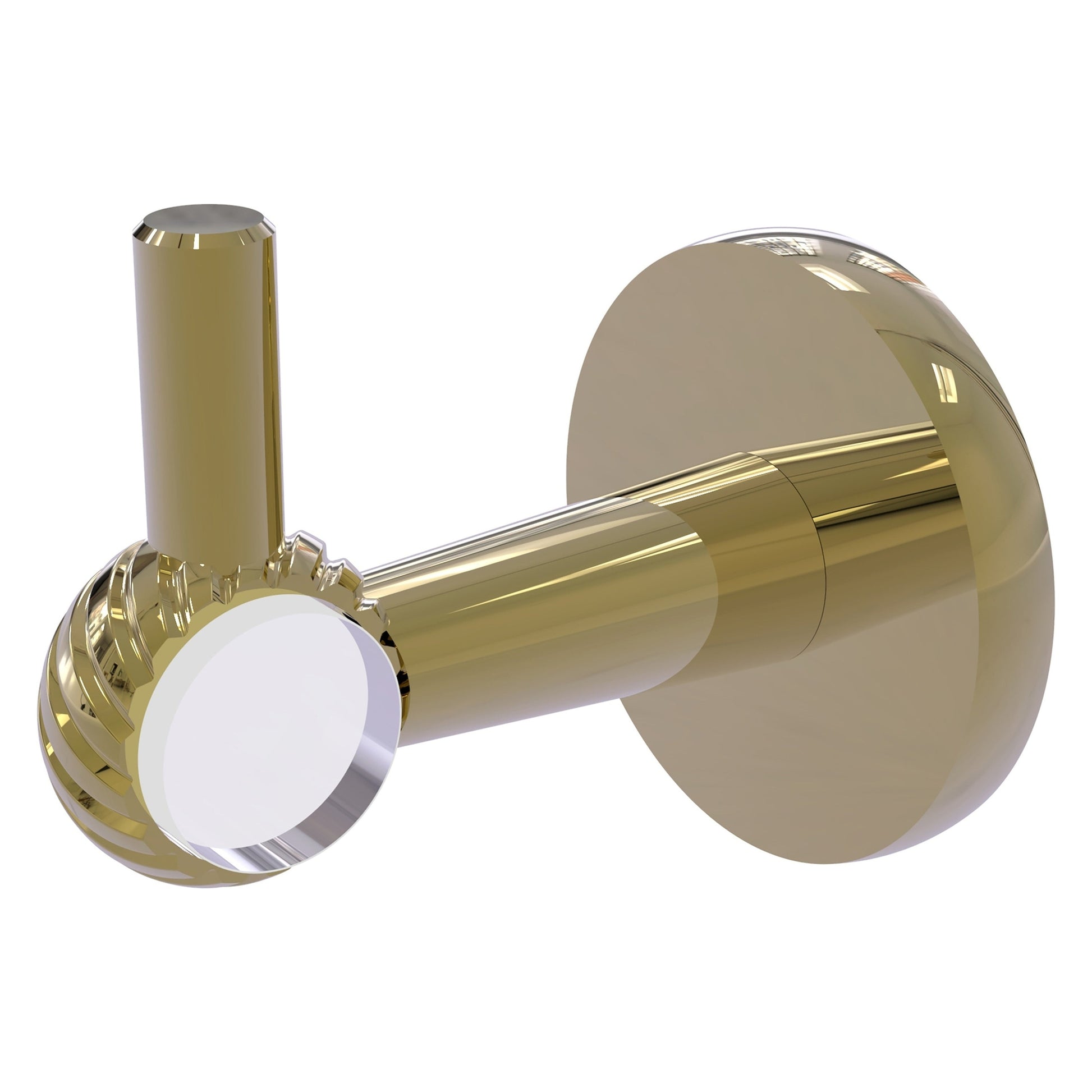Allied Brass Clearview 2.64" x 3.84" Unlacquered Brass Solid Brass Robe Hook With Twisted Accents