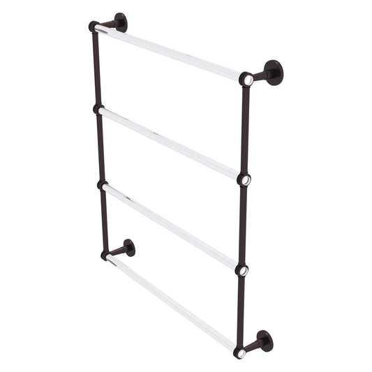 Allied Brass Clearview 32.6" x 4.6" Antique Bronze Solid Brass Four-Tiered Ladder Towel Bar With Dotted Accents