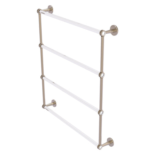 Allied Brass Clearview 32.6" x 4.6" Antique Pewter Solid Brass Four-Tiered Ladder Towel Bar With Dotted Accents