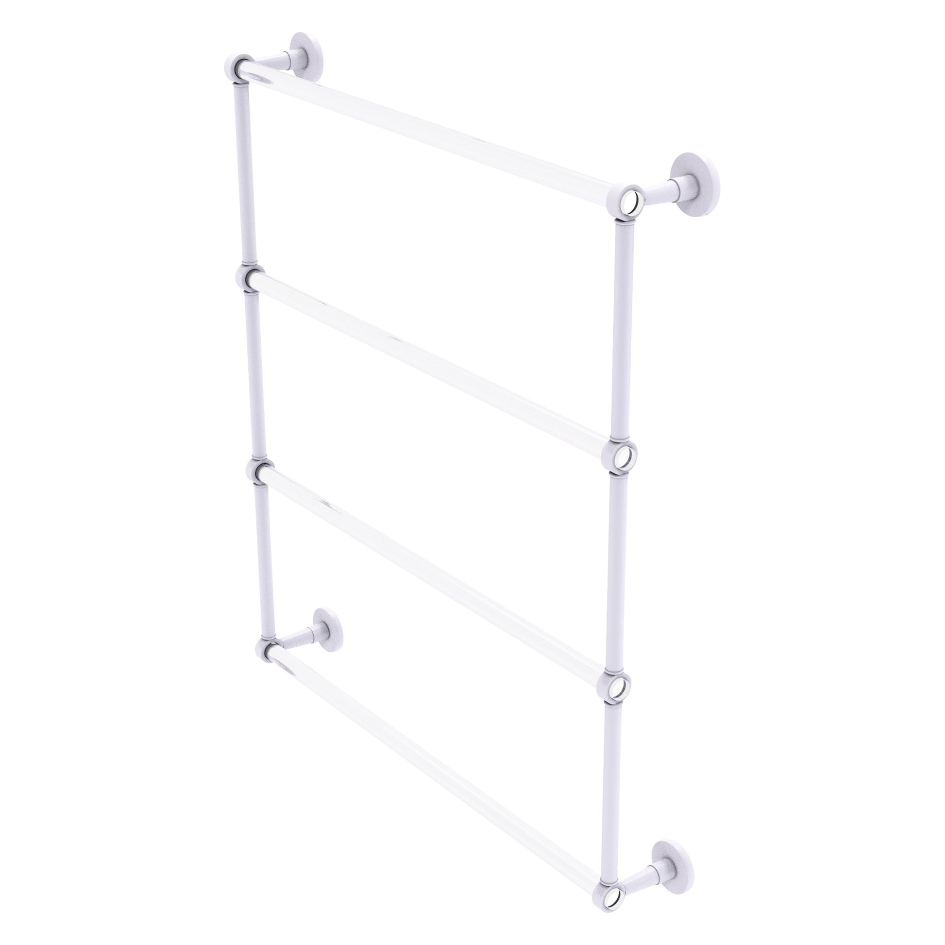 Allied Brass Clearview 32.6" x 4.6" Matte White Solid Brass Four-Tiered Ladder Towel Bar