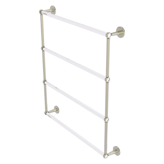 Allied Brass Clearview 32.6" x 4.6" Polished Nickel Solid Brass Four-Tiered Ladder Towel Bar With Twisted Accents