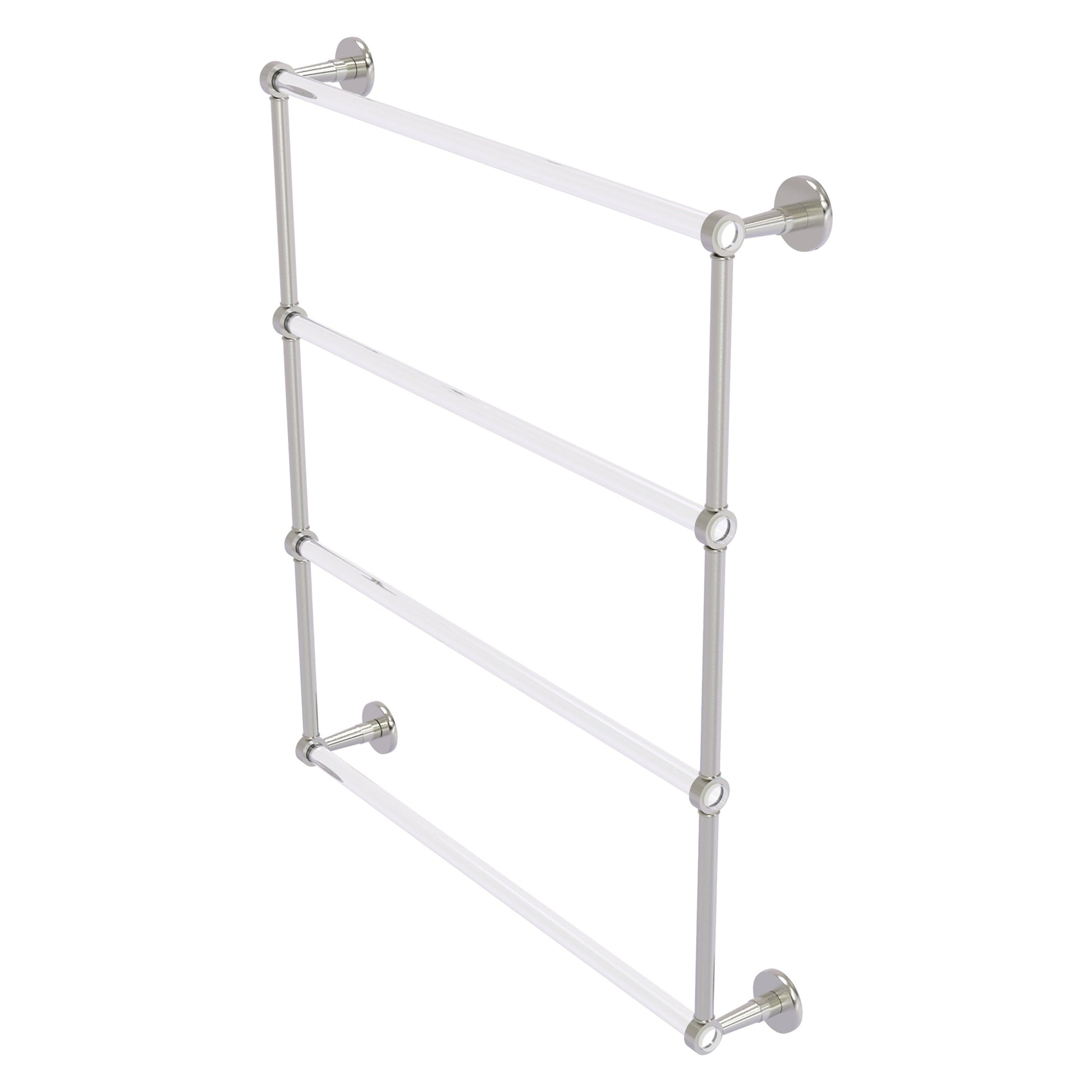 Allied Brass Clearview 32.6" x 4.6" Satin Nickel Solid Brass Four-Tiered Ladder Towel Bar