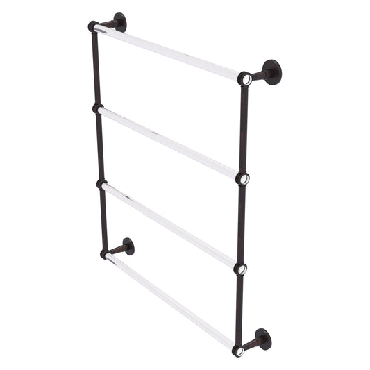 Allied Brass Clearview 32.6" x 4.6" Venetian Bronze Solid Brass Four-Tiered Ladder Towel Bar With Dotted Accents