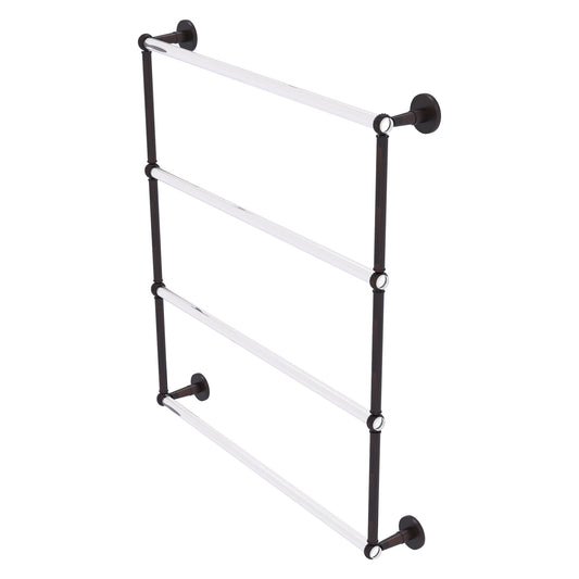 Allied Brass Clearview 32.6" x 4.6" Venetian Bronze Solid Brass Four-Tiered Ladder Towel Bar With Twisted Accents