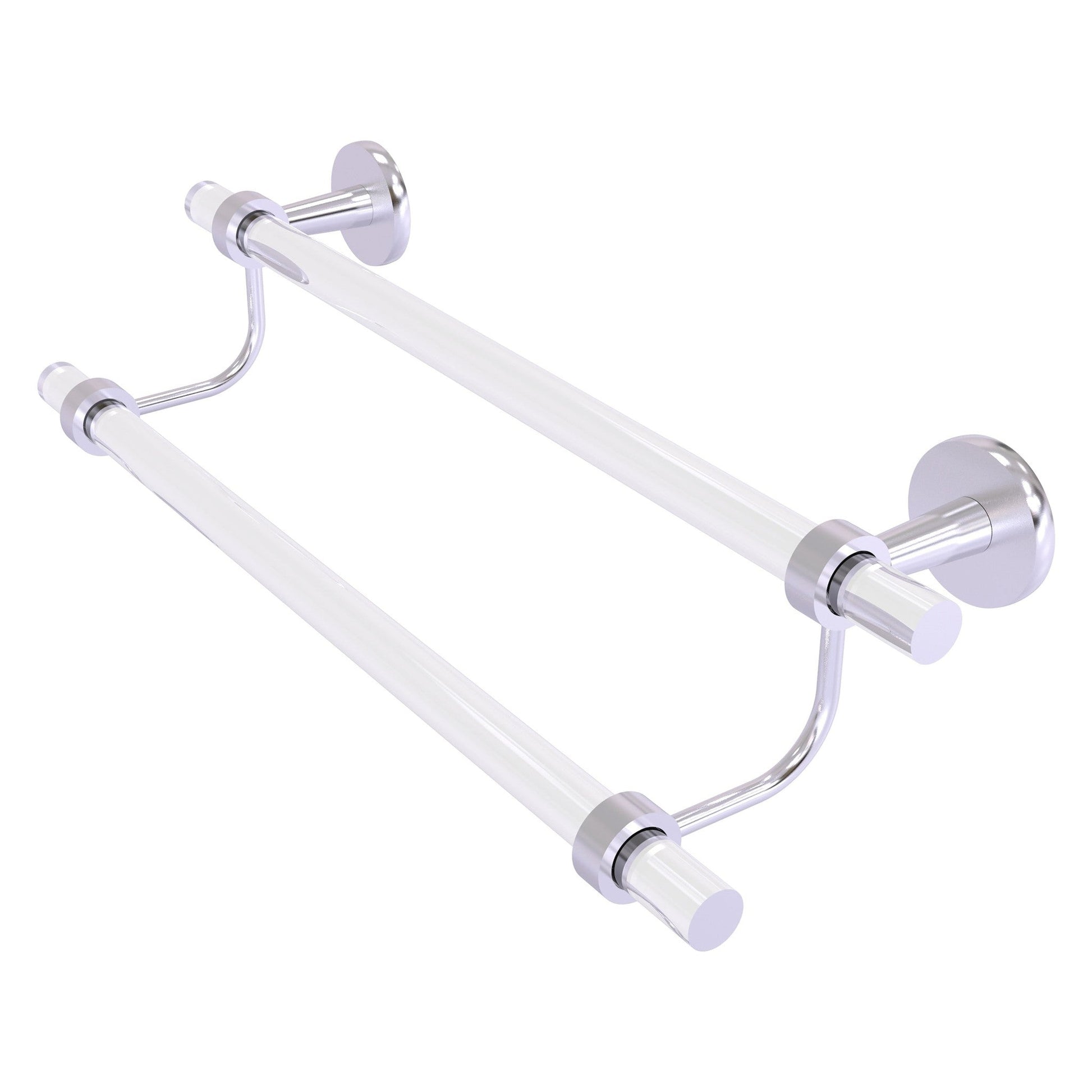 Allied Brass Clearview 34" x 5.5" Satin Chrome Solid Brass Double Towel Bar