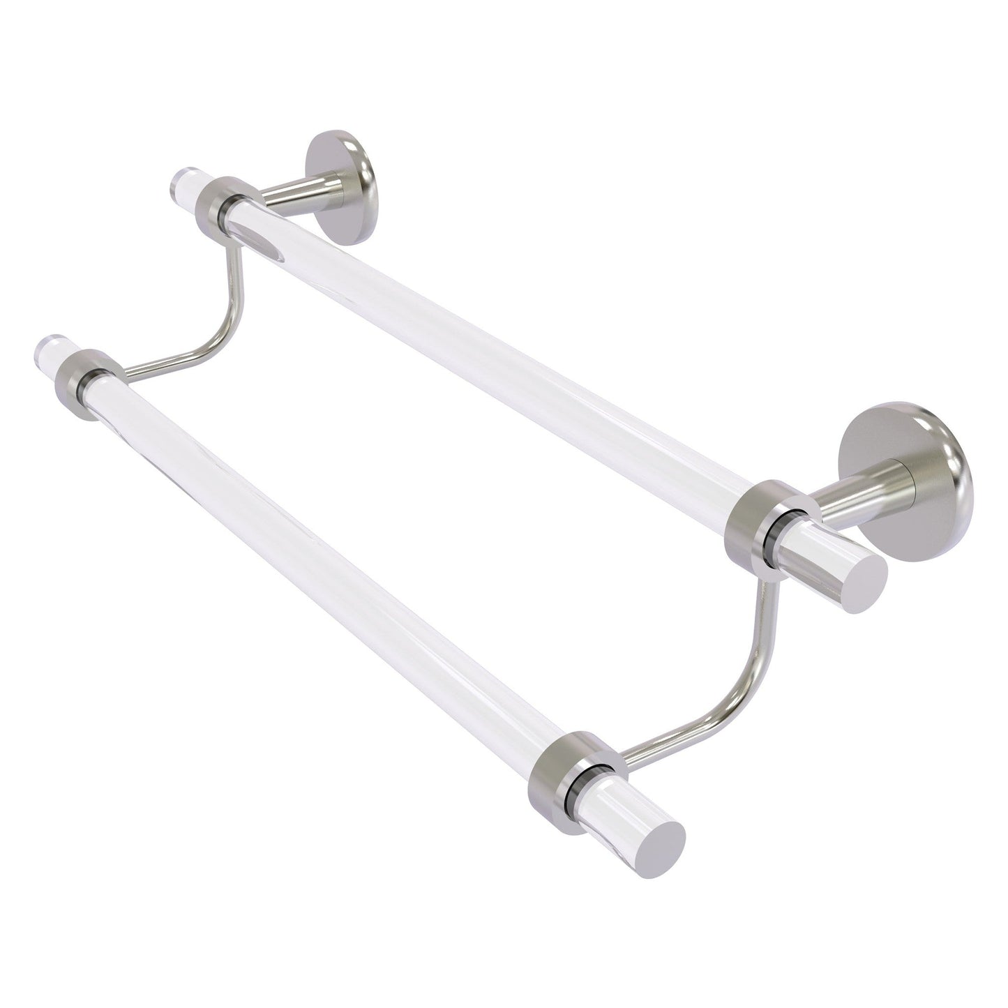 Allied Brass Clearview 34" x 5.5" Satin Nickel Solid Brass Double Towel Bar