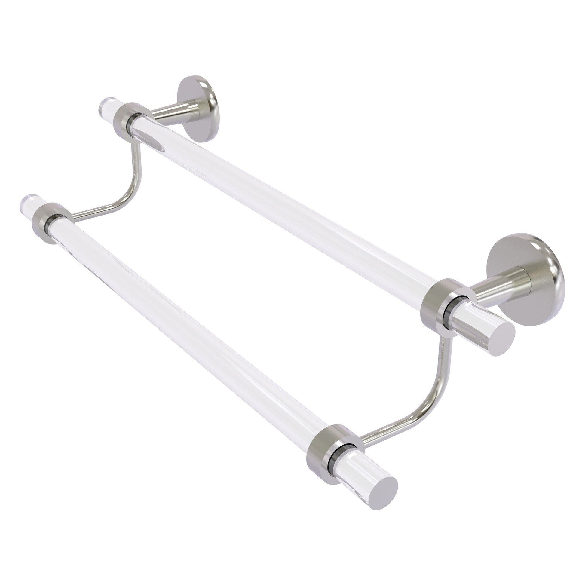 Allied Brass Clearview 34" x 5.5" Satin Nickel Solid Brass Double Towel Bar
