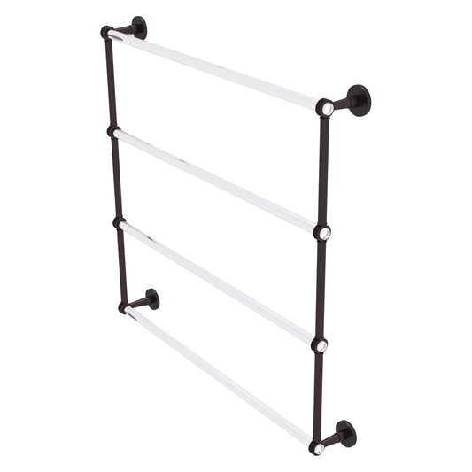 Allied Brass Clearview 38.6" x 4.6" Antique Bronze Solid Brass Four-Tiered Ladder Towel Bar With Dotted Accents