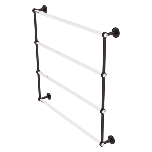 Allied Brass Clearview 38.6" x 4.6" Antique Bronze Solid Brass Four-Tiered Ladder Towel Bar With Grooved Accents