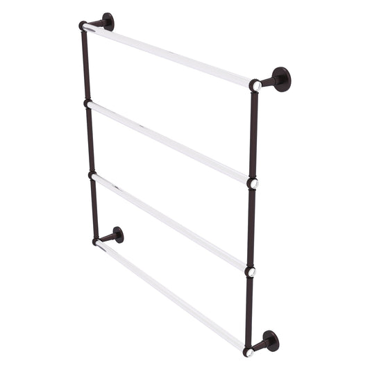 Allied Brass Clearview 38.6" x 4.6" Antique Bronze Solid Brass Four-Tiered Ladder Towel Bar With Twisted Accents