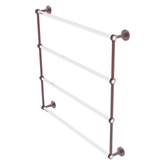 Allied Brass Clearview 38.6" x 4.6" Antique Copper Solid Brass Four-Tiered Ladder Towel Bar With Dotted Accents