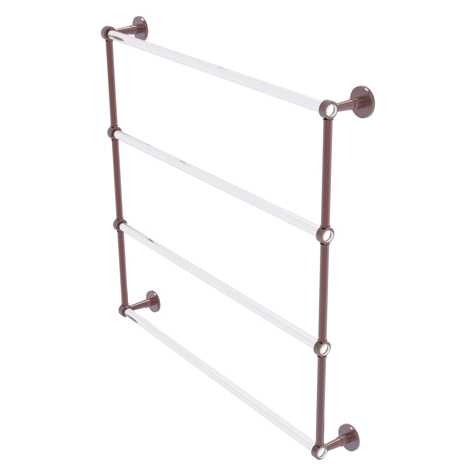 Allied Brass Clearview 38.6" x 4.6" Antique Copper Solid Brass Four-Tiered Ladder Towel Bar