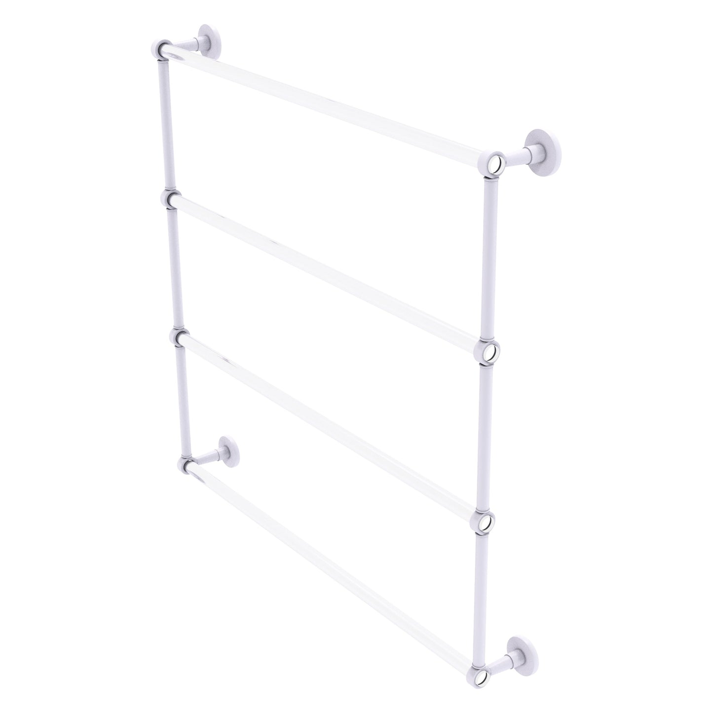 Allied Brass Clearview 38.6" x 4.6" Matte White Solid Brass Four-Tiered Ladder Towel Bar