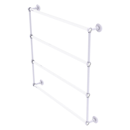 Allied Brass Clearview 38.6" x 4.6" Matte White Solid Brass Four-Tiered Ladder Towel Bar