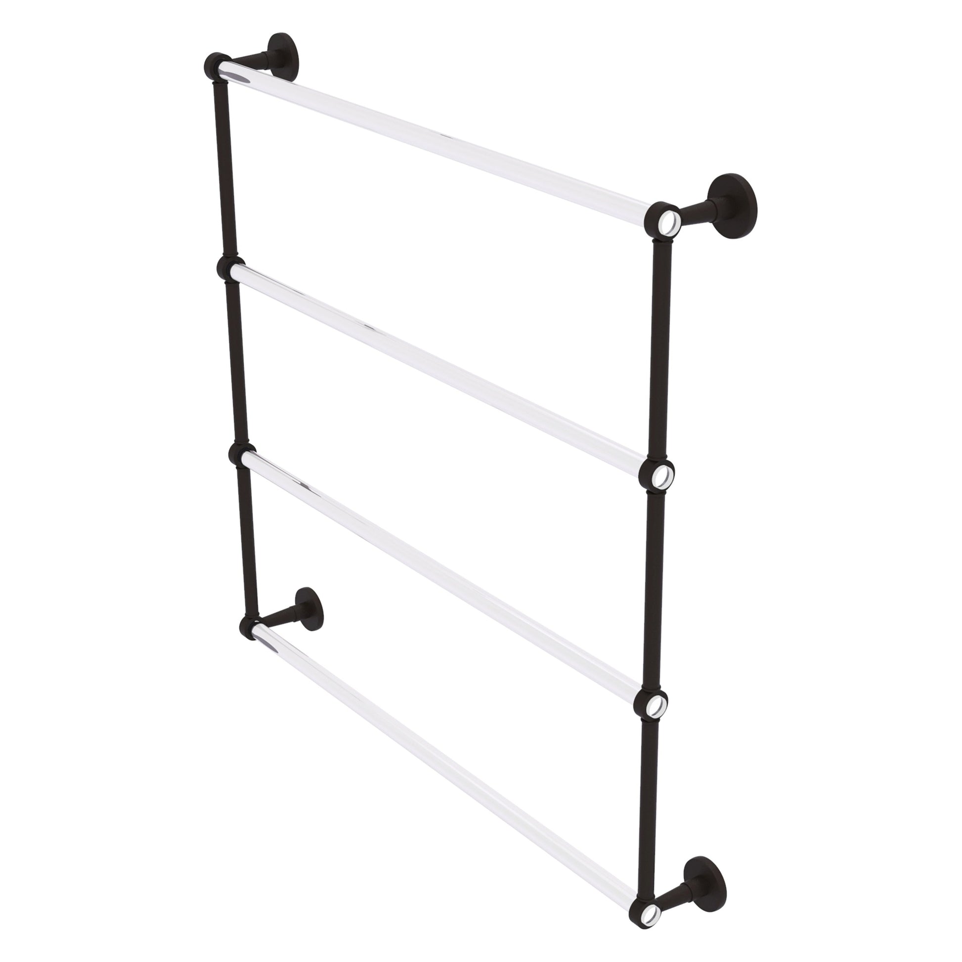 Allied Brass Clearview 38.6" x 4.6" Oil Rubbed Bronze Solid Brass Four-Tiered Ladder Towel Bar