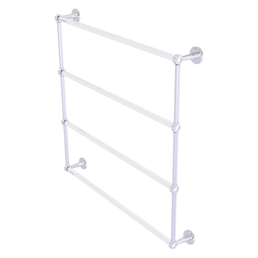 Allied Brass Clearview 38.6" x 4.6" Polished Chrome Solid Brass Four-Tiered Ladder Towel Bar With Grooved Accents