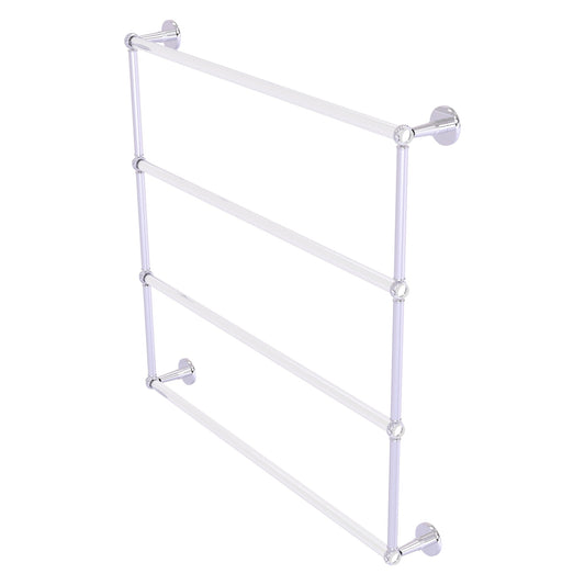Allied Brass Clearview 38.6" x 4.6" Polished Chrome Solid Brass Four-Tiered Ladder Towel Bar With Twisted Accents