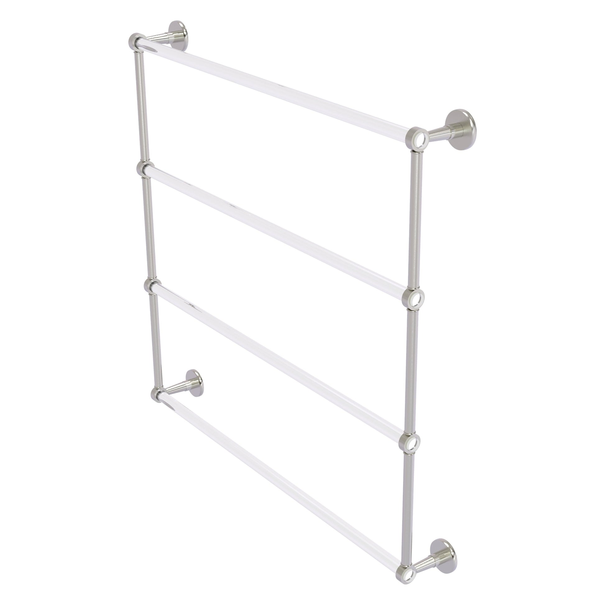 Allied Brass Clearview 38.6" x 4.6" Satin Nickel Solid Brass Four-Tiered Ladder Towel Bar