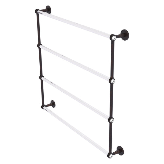 Allied Brass Clearview 38.6" x 4.6" Venetian Bronze Solid Brass Four-Tiered Ladder Towel Bar With Dotted Accents
