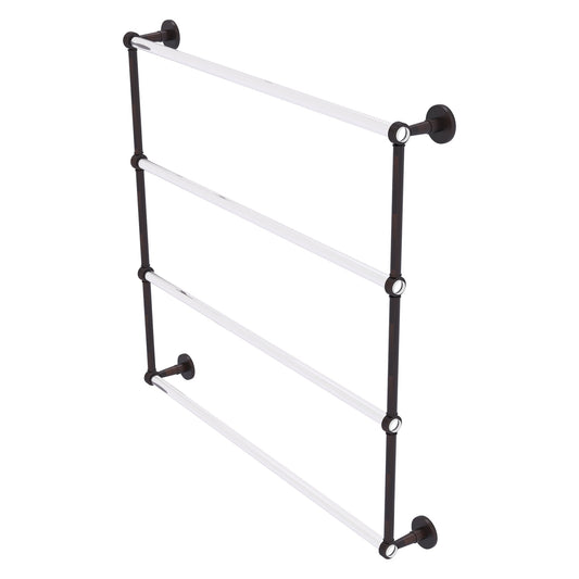 Allied Brass Clearview 38.6" x 4.6" Venetian Bronze Solid Brass Four-Tiered Ladder Towel Bar With Grooved Accents
