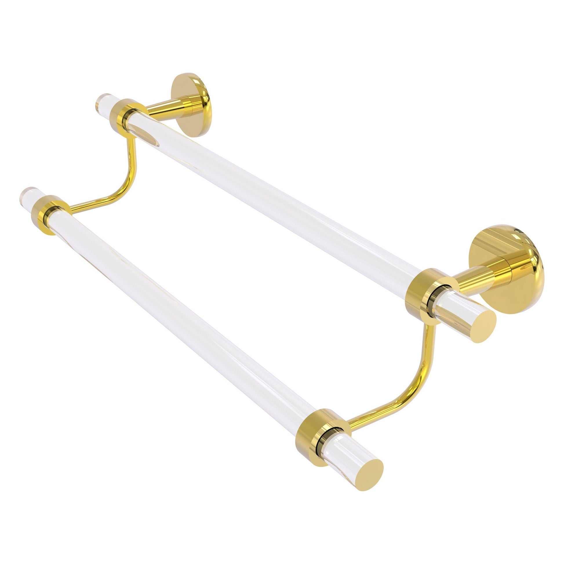 Allied Brass Clearview 40" x 5.5" Polished Brass Solid Brass Double Towel Bar