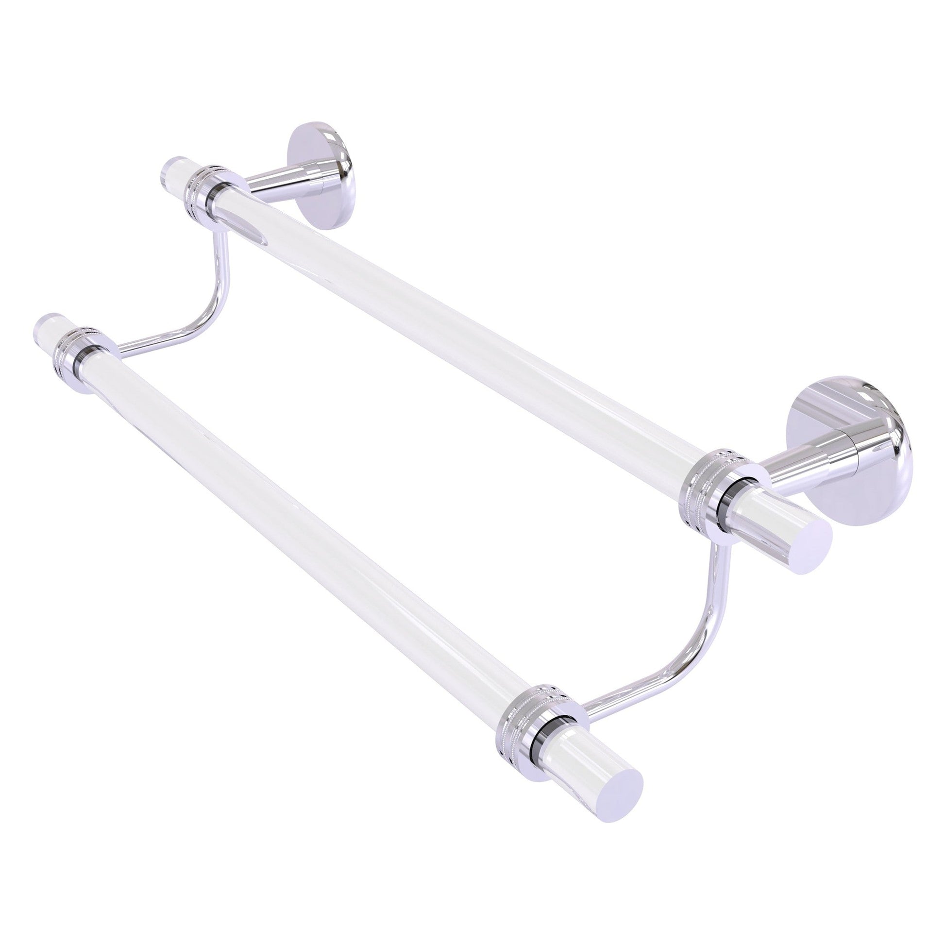Allied Brass Clearview 40" x 5.5" Polished Chrome Solid Brass Double Towel Bar With Dotted Accents
